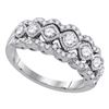 Image 1 : 3/4 CTW Round Diamond Contoured Fashion Ring 14kt White Gold - REF-71Y9X