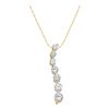 Image 1 : 1/2 CTW Round Diamond Journey Pendant 14kt Yellow Gold - REF-39A6N