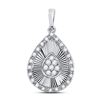 Image 1 : 1/6 CTW Round Diamond Teardrop Pendant 10kt White Gold - REF-15A5N