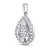 Image 2 : 1/6 CTW Round Diamond Teardrop Pendant 10kt White Gold - REF-15A5N