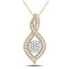 Image 1 : 1/6 CTW Round Diamond Nested Cluster Pendant 10kt Yellow Gold - REF-11Y9X