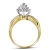 Image 2 : 1/2 CTW Round Diamond Cluster Ring 10kt Yellow Gold - REF-27X3T