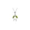 Image 1 : Genuine 7.2 ctw White Topaz & Peridot Necklace 14KT White Gold - REF-30T5A