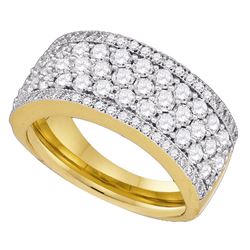 1 & 5/8 CTW Round Diamond Ring 14kt Yellow Gold - REF-120X3T