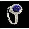 Image 4 : 3.17 ctw Tanzanite and Diamond Ring - 14KT White Gold