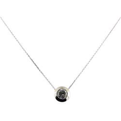 1.00 ctw Diamond Pendant With Chain - 14KT White Gold