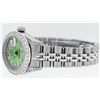 Image 4 : Rolex Ladies Stainless Steel Quickset Green Diamond Lugs Jubilee Datejust Wristw