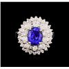 Image 2 : 14KT White Gold 2.38 ctw Tanzanite and Diamond Ring