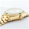 Image 9 : Rolex Ladies 18K Yellow Gold MOP Emerald President Wristwatch With Watch Winder