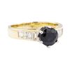 Image 1 : 1.55 ctw Sapphire and Diamond Ring - 14KT Yellow and White Gold