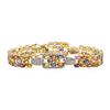 Image 1 : 24.98 ctw Sapphire and Diamond Bracelet - 14KT Yellow Gold