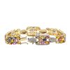 Image 3 : 24.98 ctw Sapphire and Diamond Bracelet - 14KT Yellow Gold