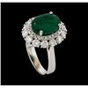 Image 4 : 3.53 ctw Emerald and Diamond Ring - 14KT White Gold