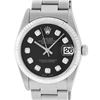 Image 1 : Rolex Womens Midsize 31mm 18K Gold Bezel Black Diamond Stainless Steel Datejust