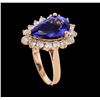 Image 4 : 3.82 ctw Tanzanite and Diamond Ring - 14KT Rose Gold