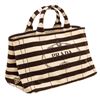 Image 2 : Prada Black White Canvas Medium Canapa Shopping Tote Bag