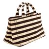 Image 3 : Prada Black White Canvas Medium Canapa Shopping Tote Bag