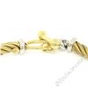 Image 5 : 14kt Yellow Gold Twisted Tube and 14kt White Gold Rolo Link Chain Toggle Bracele