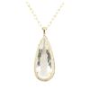 Image 2 : 30.51 ctw Aquamarine and Diamond Pendant With Chain - 14KT Yellow Gold