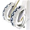 Image 5 : 14kt White Gold 2.32 ctw Sapphire and Diamond Checkerboard Cuff Earrings