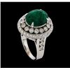Image 4 : 4.75 ctw Emerald and Diamond Ring - 14KT White Gold