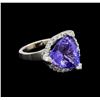 Image 1 : 9.25 ctw Tanzanite and Diamond Ring - 14KT White Gold