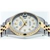 Image 5 : Rolex Mens 2 Tone 14K Silver & Emerald Diamond Datejust Wriswatch