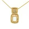 Image 4 : 14K Yellow Gold 2.25 ctw Emerald Cut RICH Aquamarine and Diamond Pendant w/ 16"
