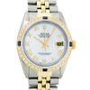 Image 1 : Rolex Mens 2 Tone 14K Mother Of Pearl Diamond & Sapphire 36MM Datejust Wristwatc