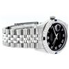Image 3 : Rolex Mens Stainless Steel Black Roman Diamond & Sapphire Datejust Wristwatch