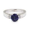 Image 2 : 2.42 ctw Sapphire and Diamond Ring - 14KT White Gold