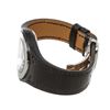 Image 2 : Hermes Stainless Steel Black Leather Harnais Watch