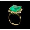 Image 4 : 9.93 ctw Emerald and Diamond Ring - 14KT Yellow Gold