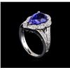 Image 4 : 3.68 ctw Tanzanite and Diamond Ring - 14KT White Gold
