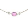 Image 7 : New 18kt White Gold 0.96 ctw GIA Pink Sapphire and Diamond Pendant Necklace
