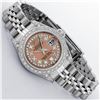 Image 3 : Rolex Ladies Stainless Steel Quickset Salmon Diamond Lugs Jubilee Datejust Wrist