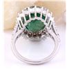 Image 3 : 9.80 CTW Natural Emerald 18K Solid White Gold Diamond Ring