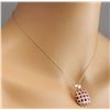 Image 3 : 5.61 CTW Natural Ruby And Diamond Pendant In 14K Solid Yellow Gold