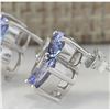 Image 2 : 3.08 CTW Natural Tanzanite And Diamond Earrings 14K Solid White Gold