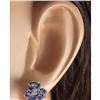 Image 3 : 3.08 CTW Natural Tanzanite And Diamond Earrings 14K Solid White Gold