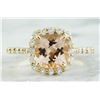 Image 1 : 2.32 CTW Morganite 18K Yellow Gold Diamond Ring