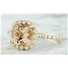 Image 2 : 2.32 CTW Morganite 18K Yellow Gold Diamond Ring