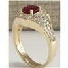 Image 3 : 2.32 CTW Natural Ruby And Diamond Ring In 18K Yellow Gold