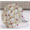 Image 2 : 5.42 CTW Natural Red Ruby Diamond Ring 18K Solid White Gold