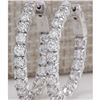 Image 1 : 3.50 CTW Natural Diamond Hoop Earrings 18K Solid White Gold