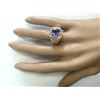Image 4 : MENS 4.04 CTW Natural Blue Tanzanite And Diamond Ring 18K Solid Yellow Gold
