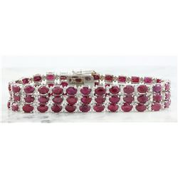 43.00 CTW Ruby 14K White Gold Diamond Bracelet