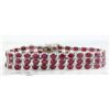 Image 1 : 43.00 CTW Ruby 14K White Gold Diamond Bracelet