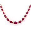 Image 1 : 33.20 CTW Natural African Ruby And Diamond Necklace In 18K Yellow Gold