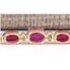Image 4 : 33.20 CTW Natural African Ruby And Diamond Necklace In 18K Yellow Gold
